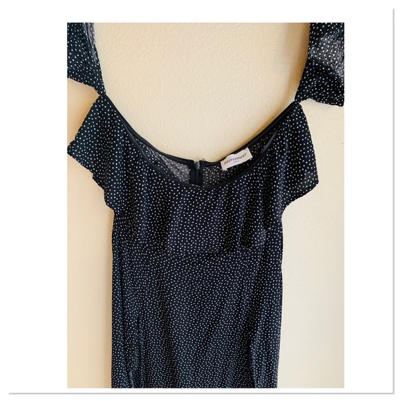 Sirena Off Shoulder Double Slit Dress Black White Heart Print Size Large - Picture 5 of 12